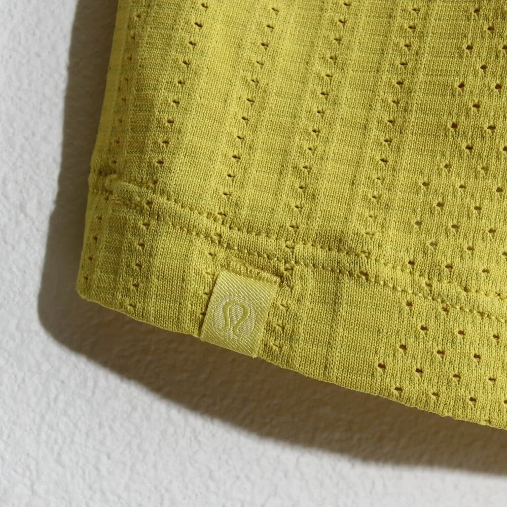 Lululemon Train to Be Short Sleeve Shirt Soleil / Soleil Yellow Silverescent 6